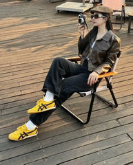 Onitsuk_a Tiger Mexico 66 - YellowBlack Girls Premium First Copy Sneakers D-1915