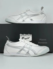 Onitsuka Tiger Mexico 66 White Silver Mens Chrome Sneakers D-1877