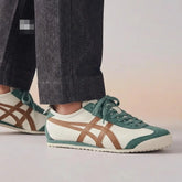 Onitsuka Tiger MEXICO 66 Cream Green Orange Sneakers Mens D-2090