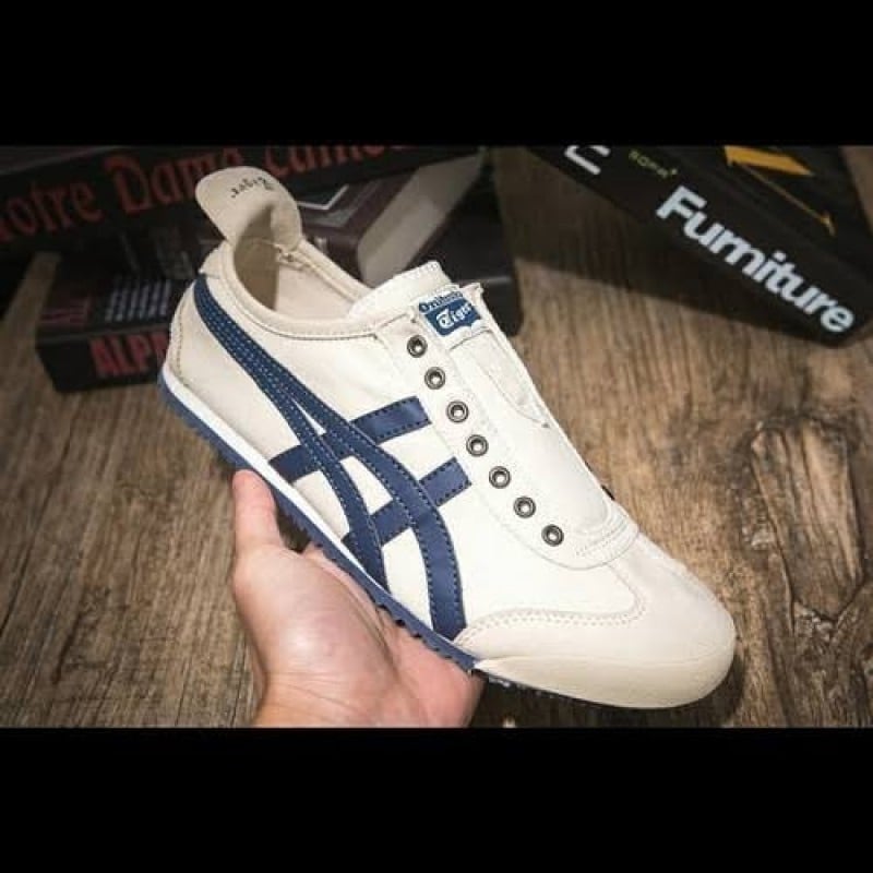 Onitsuka Tiger Mexico 66 Slip On BEIGE NAVY BLUE (FIX) Main image