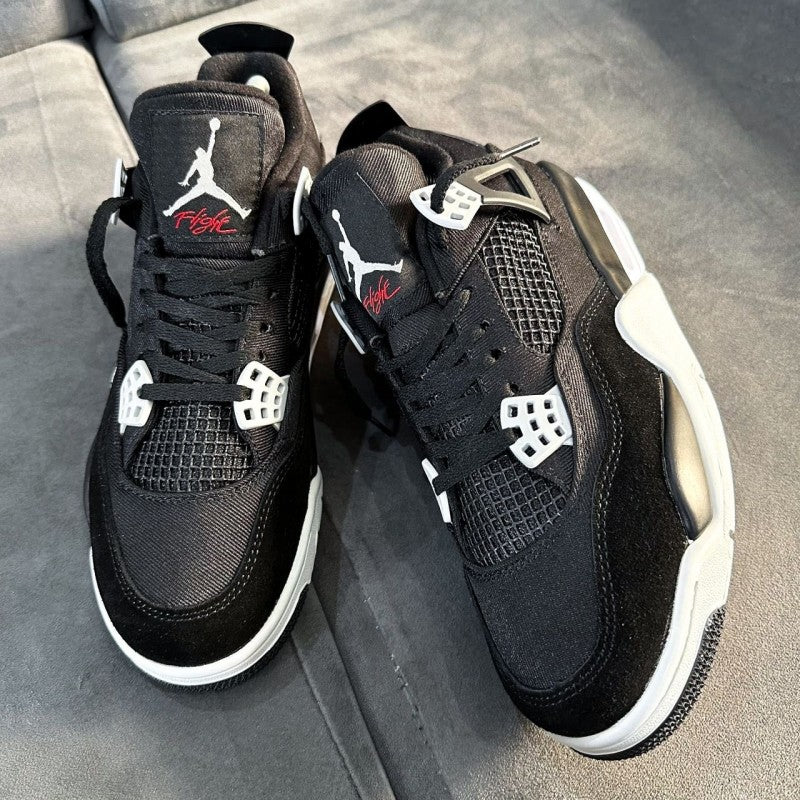 Nikee Air Jordan Retro 4 BLACK CANVAS SEMI UA