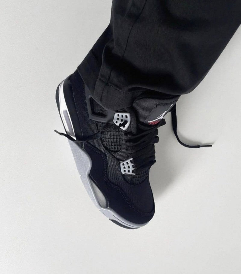 Nikee Air Jordan Retro 4 BLACK CANVAS SEMI UA