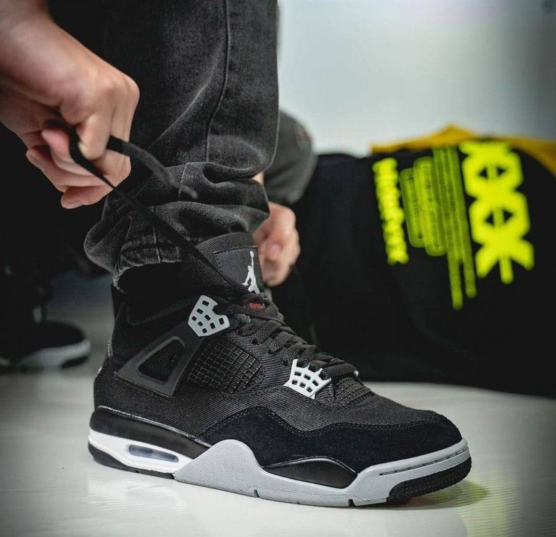Nikee Air Jordan Retro 4 BLACK CANVAS SEMI UA Secondary image