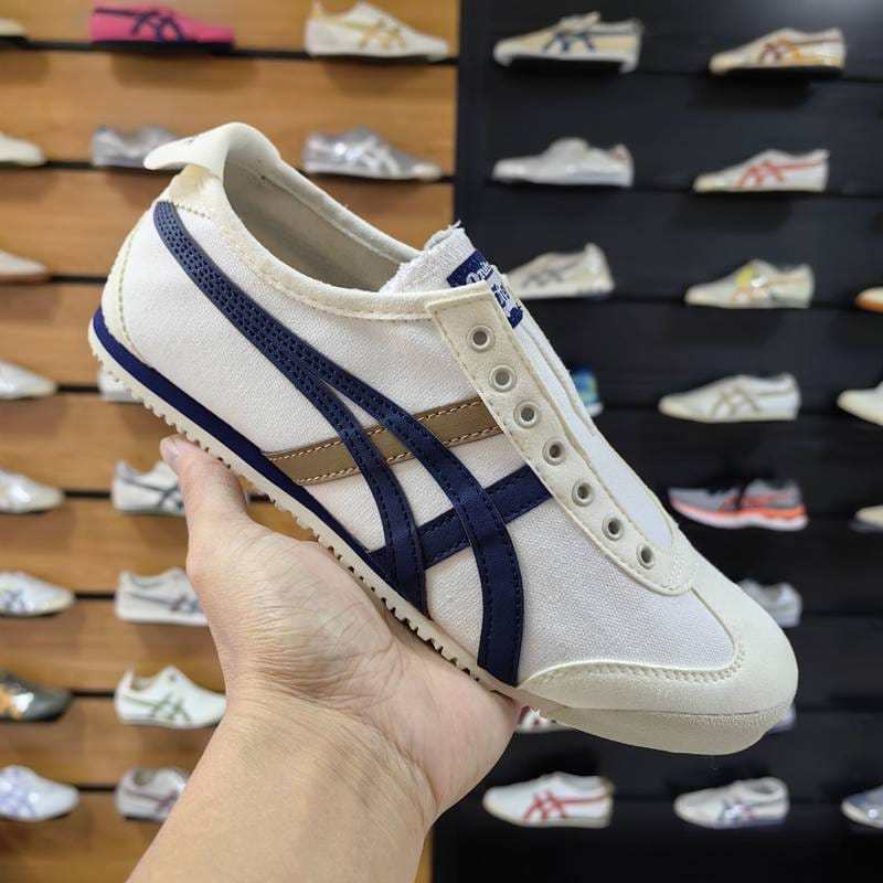 Onitsuka Tiger Mexico 66 Slip On Beige Navy Blue For Mens Main image