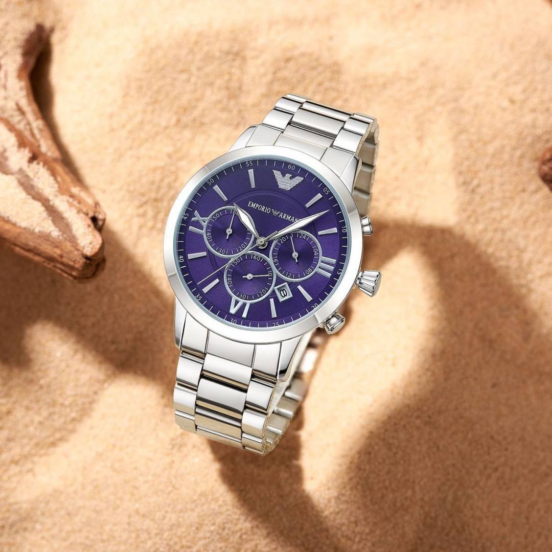 Emporio Arma_i All Chronograph working Silver Blue W98 Main image