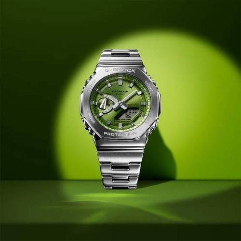 GSHOCK SILVER GREEN JAPAN QUALITY Main image