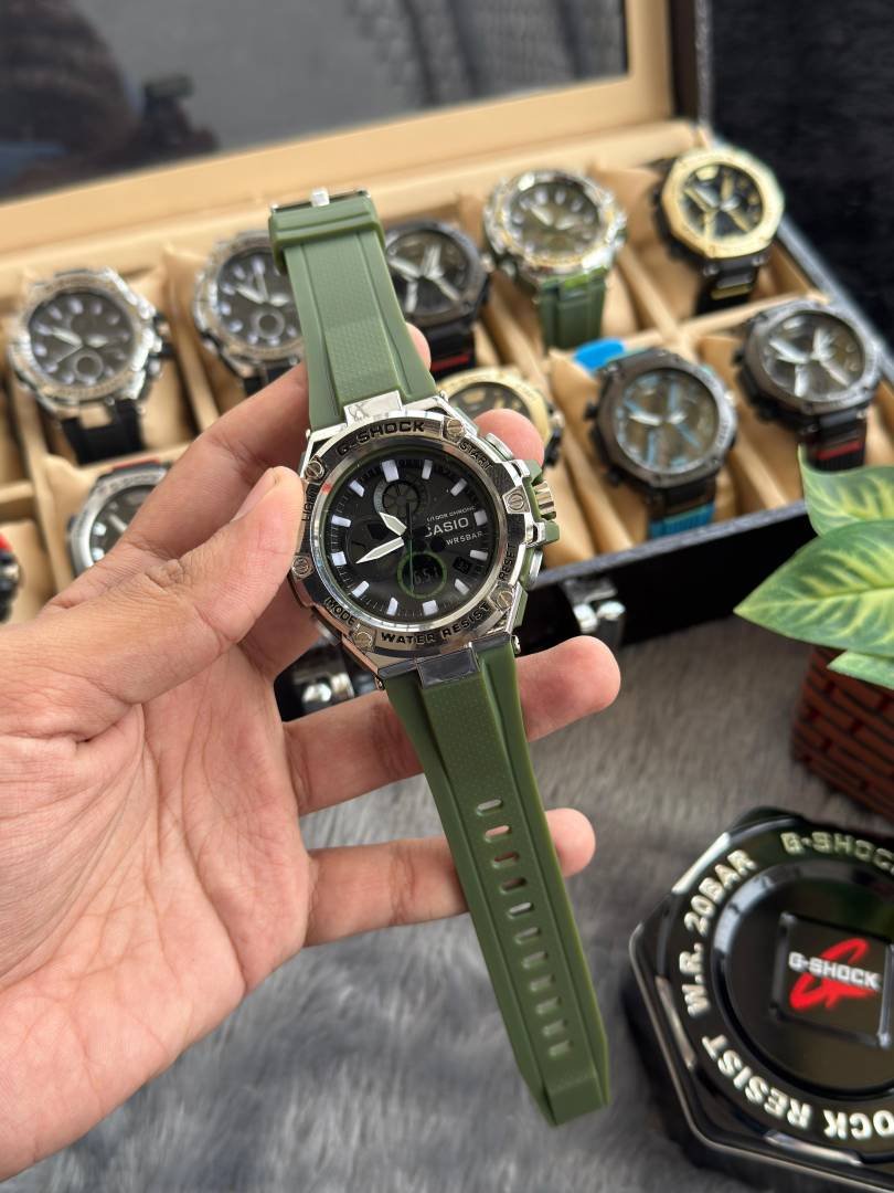 Casio Gshock Green Silver Digital Analog W206 Main image
