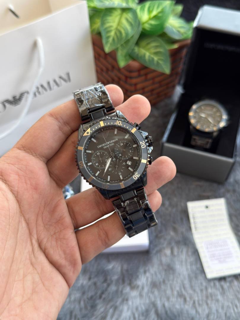 Emporio Arma_i All Chronograph Working Black Gold Premium W236 Main image