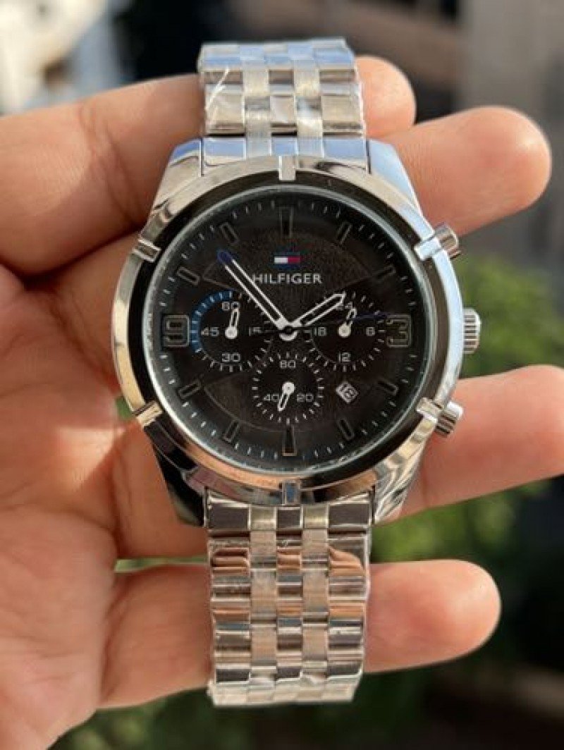 TOMMY HILIFIGER SILVER BLACK ALL WORKING