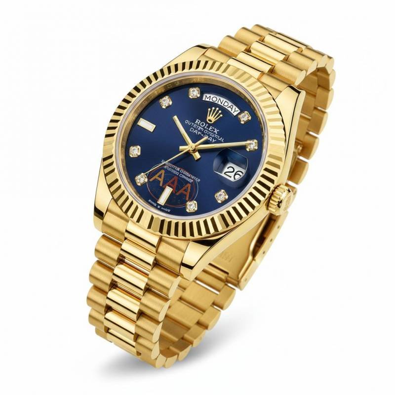 Rollex Oyster Perpetual Day Date Diamond Gold-Blue