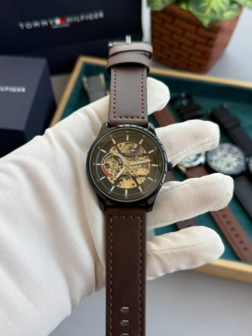 Tommy Premium Automatic Leather brown black W327 Main image