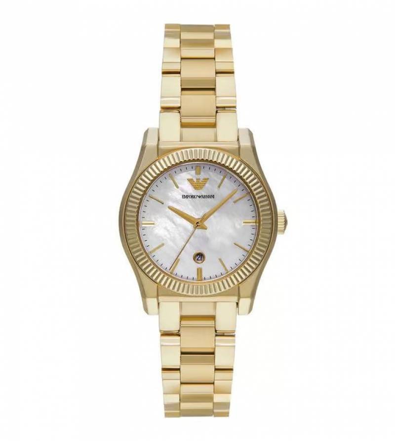 Authentic emporio Arma_i  analog marble gold white  womenswach  hvy 18 (3)