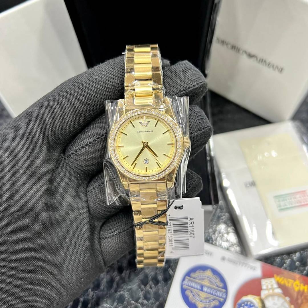 Authentic emporio arma_i analog gold gold   womenswach  hvy 18 (2) Main image