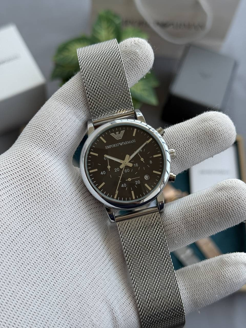 Emporio Arma_i Premium All Chronograph Working Black Silver W380 Main image