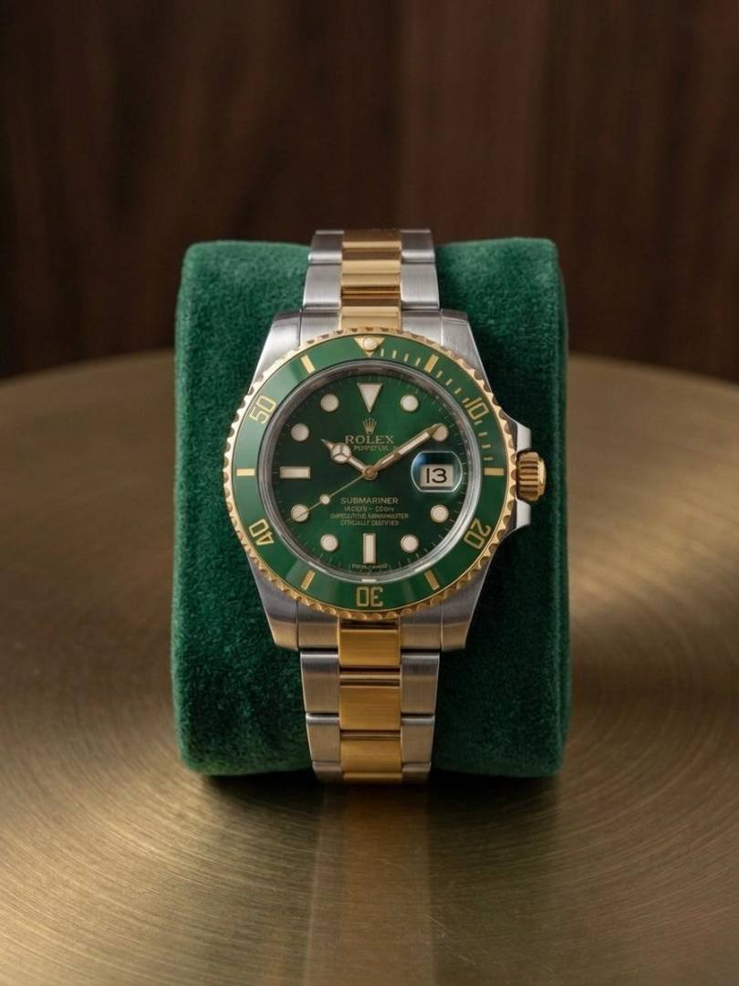 Rollex Oyster Perpetual Submarine 2Ton-Gold-Green 241