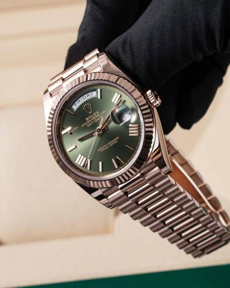 ROLLEX DAY DATE ROSE GREEN  AUTOMATIC HEAVY 465