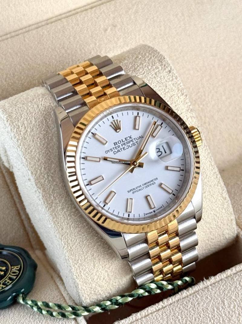Rollex Oyster perpetual Date just Automatic TT Gold WHITE   490