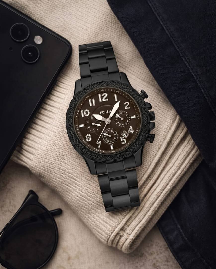 Fossii_l Bowman Chronograph Black-Brown Main image