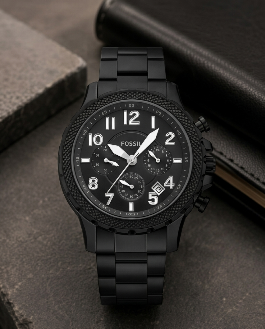 Fossii_l Bowman Chronograph Black-White Main image