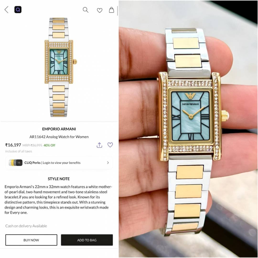 EMPORIO ARMA I WOMENS GENNIE AR11642 ANALOG WATCH 416 Main image