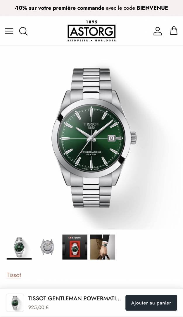 TISOT GENTLEMAN POWERMATIC 80 SILICIUM WC 1616