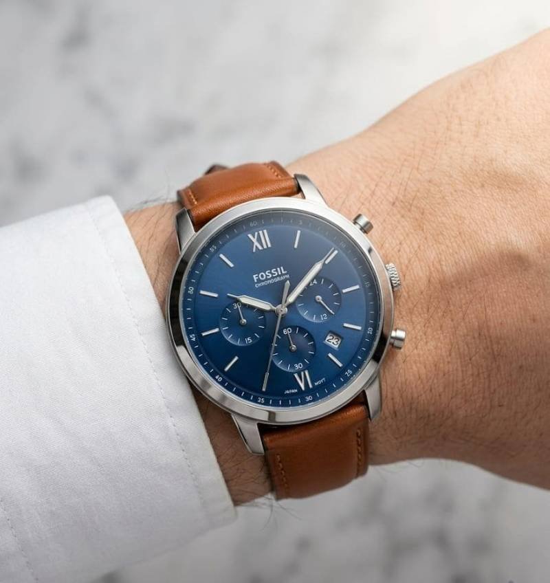 Foss_Neutro Chronograph LightBrown Silver Blue Main image
