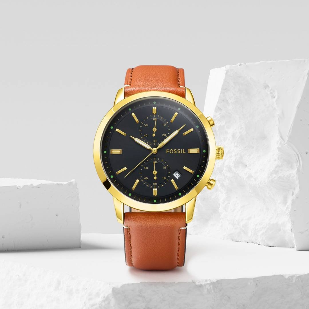 Fossii_l Townsman Chronograph LightBrown-Gold-Black Main image