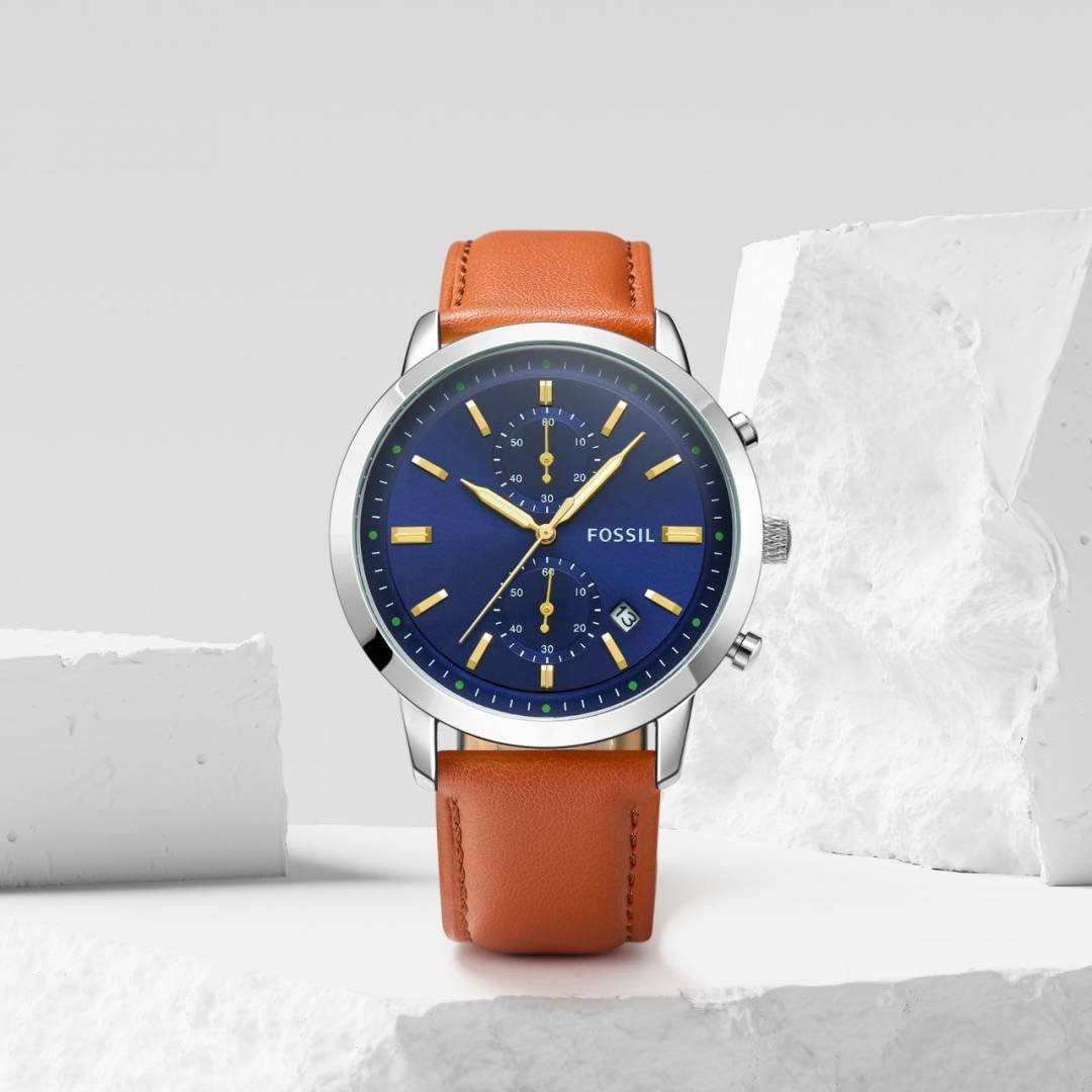 Fossii_l Townsman Chronograph LightBrown-Silver-Blue Main image