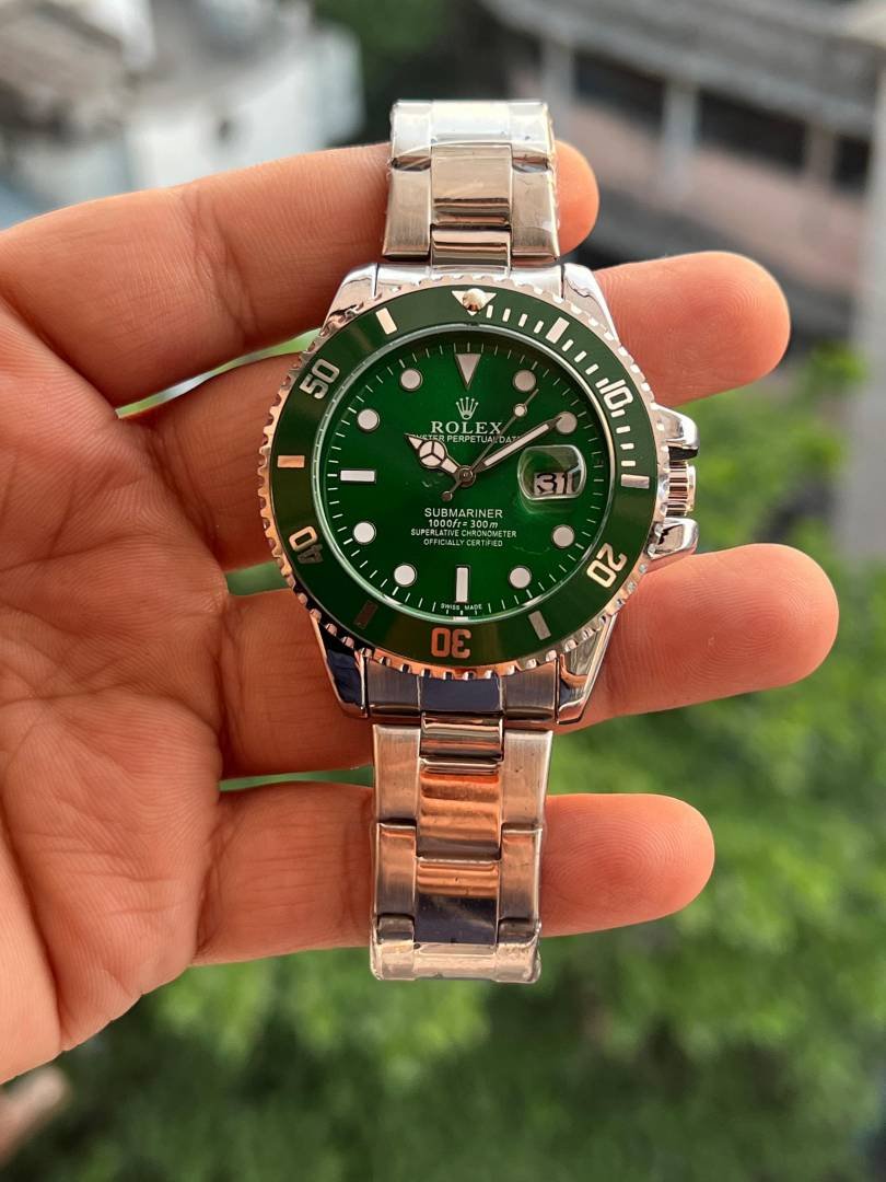 ROLEEX SUBMARINER SILVER GREEN  DIAL PREMIUM WATCH