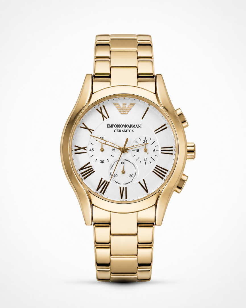 EMPORIO ARMA ALL CHRONO WORKING GOLD WHITE DIAL Main image