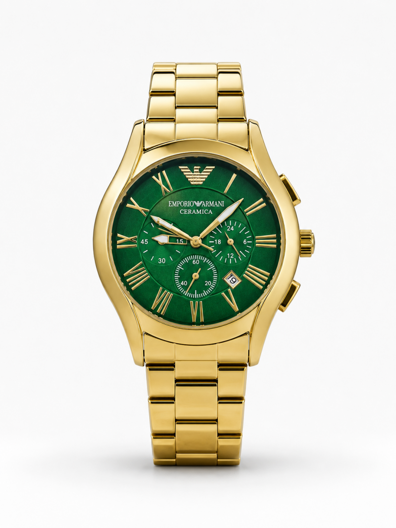 EMPORIO ARMA ALL CHRONO WORKING GOLD GREEN DIAL Main image