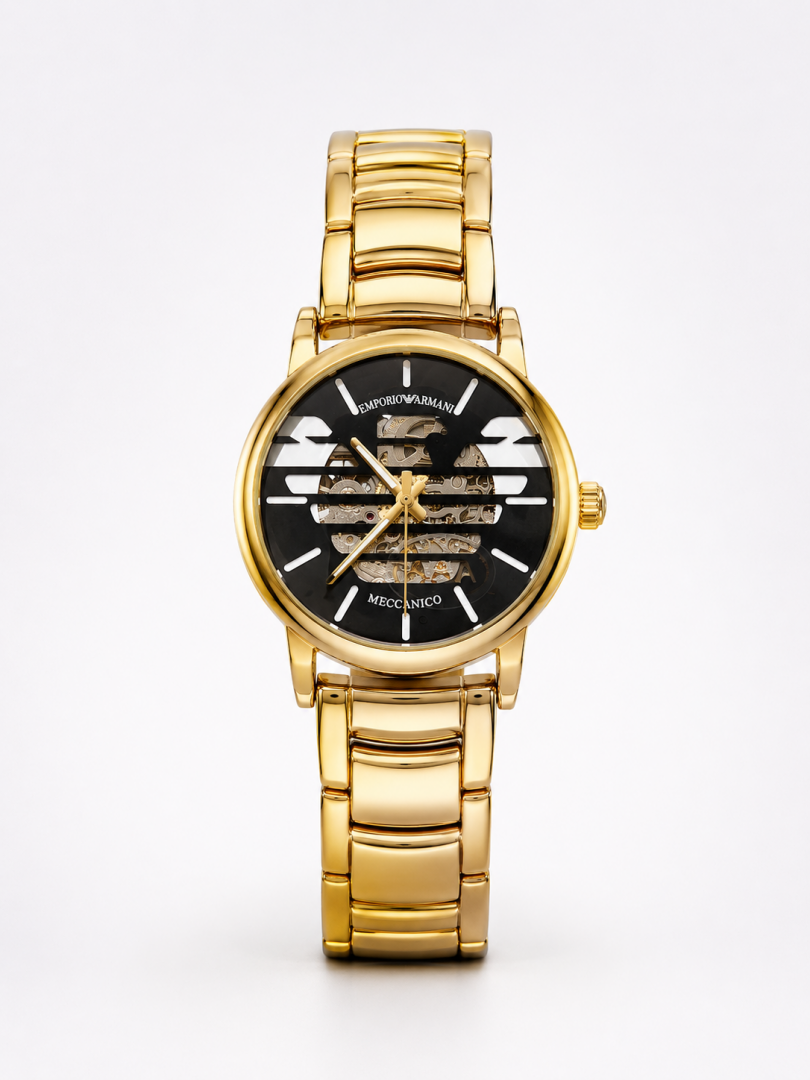 EMPORIO ARMA AUTOMATIC PREMIUM GOLD BLACK WATCH Main image