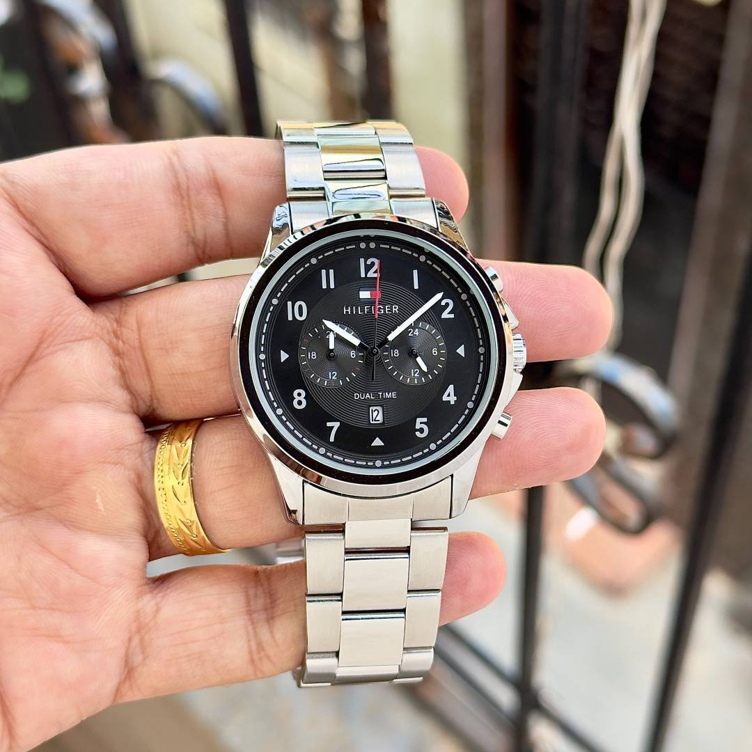 Tommy Hilfigee_r Dual Time Silver Black Main image