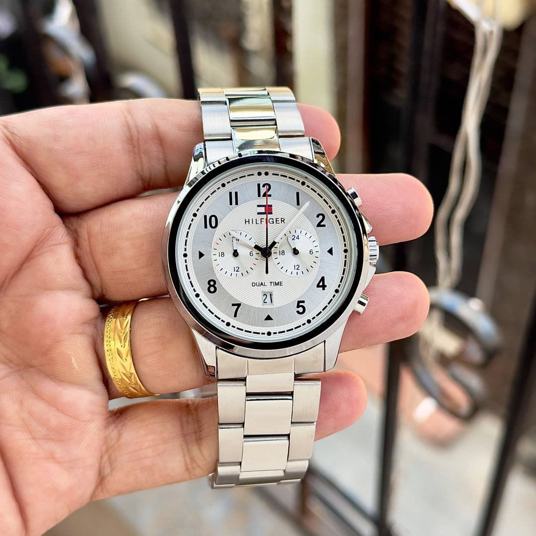 Tommy Hilfigee_r Dual Time Silver White Main image