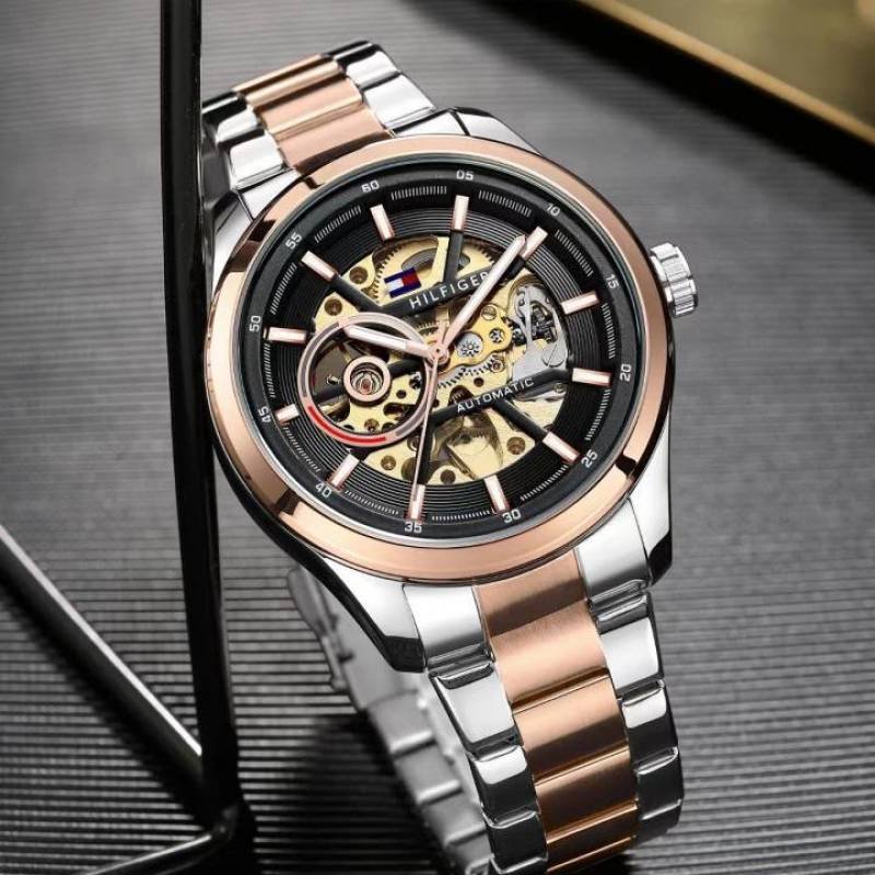 TOMMY HILFIGE AUTOMATIC SKELETON BLACK 839