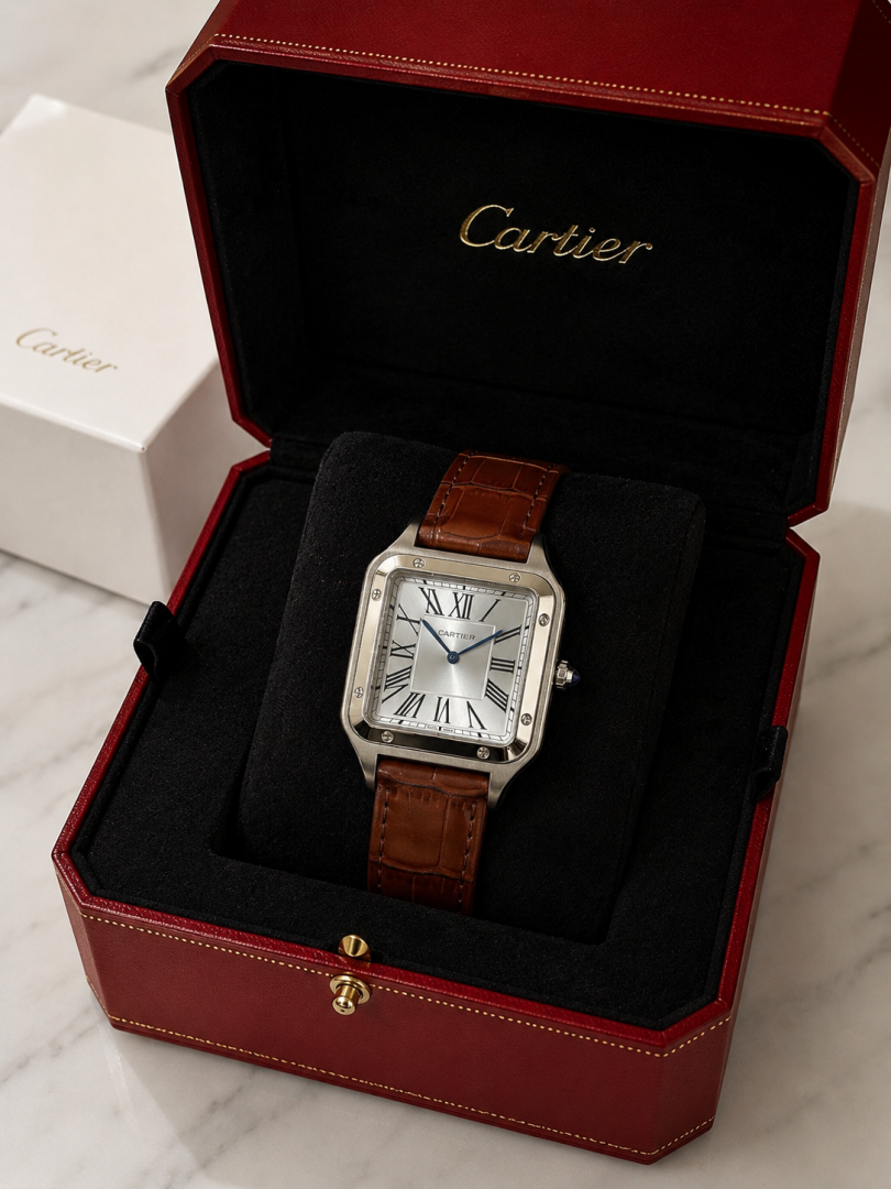 CARTIE ER SANTOS LEATHER BROWN SILVER  PREMIUM LEATHER 862