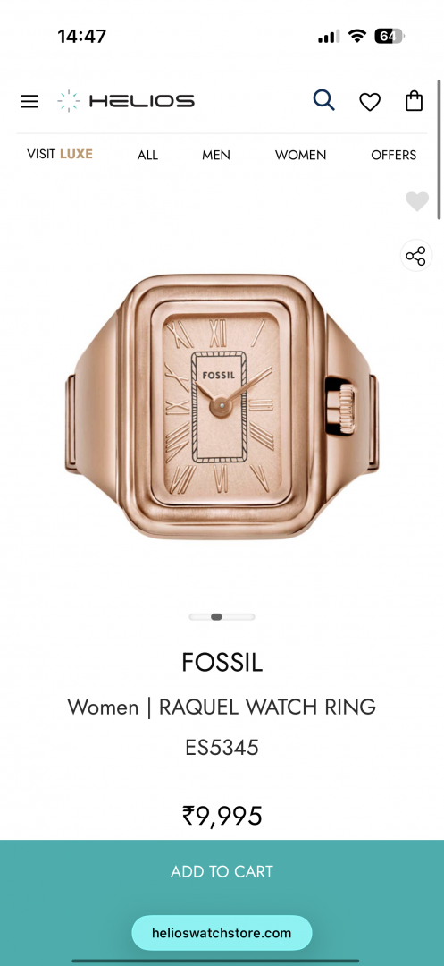 FOSSIIL RAQUEL RING WATCH UNISEX R-3 Main image