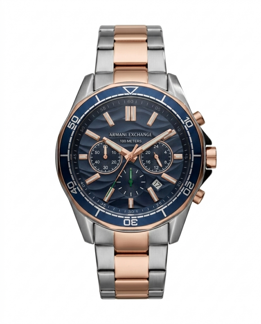 Armaani Exchange 100 Meters Two Tone  Blue Dial Main image
