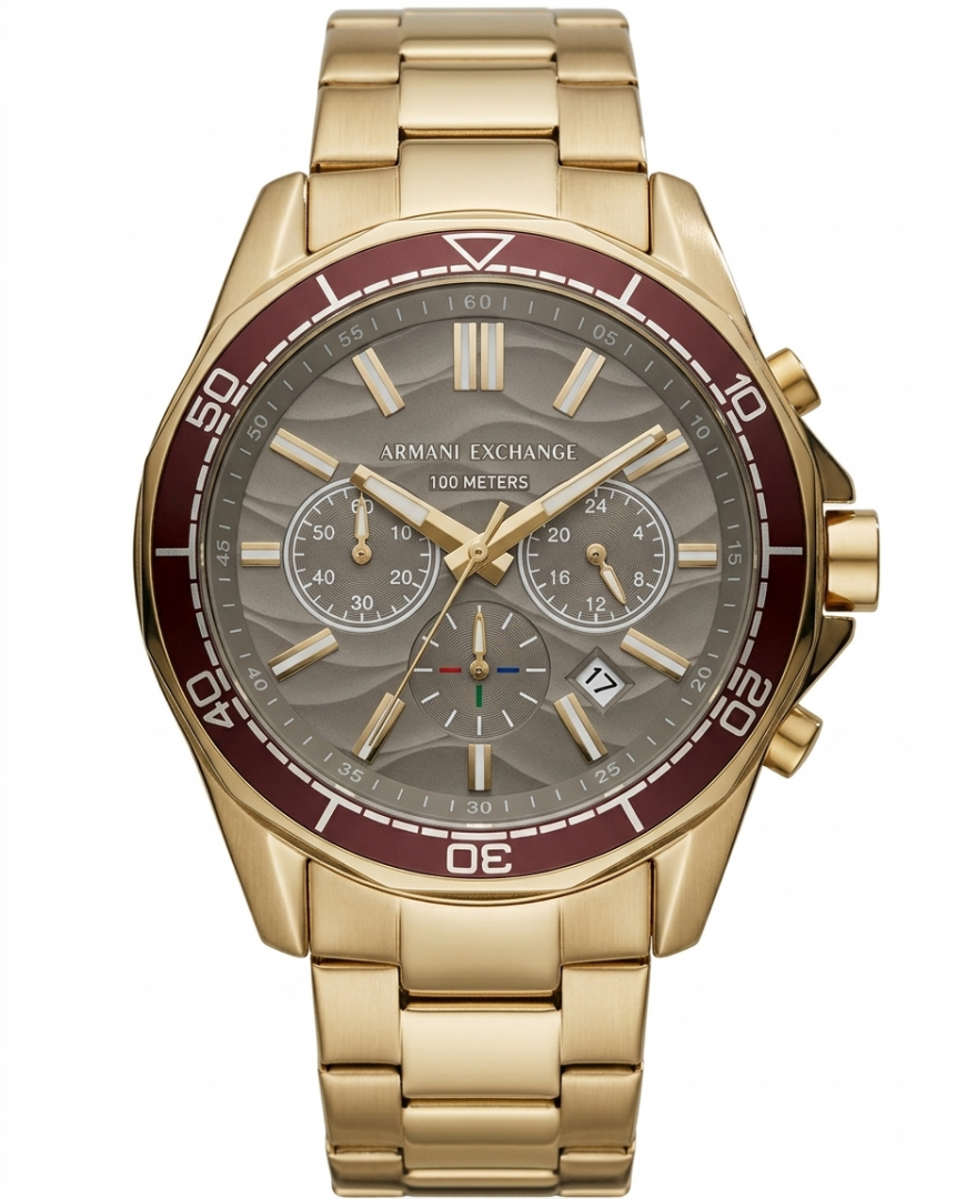 Armaani Exchange 100 Meters Golden Grey Dial