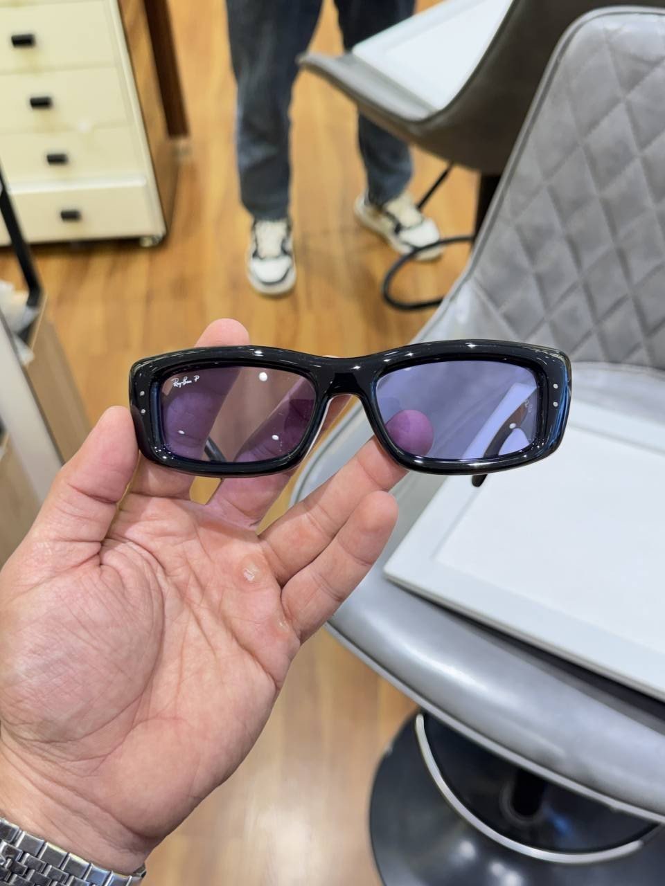 Rayba 4944 puffer square black violet