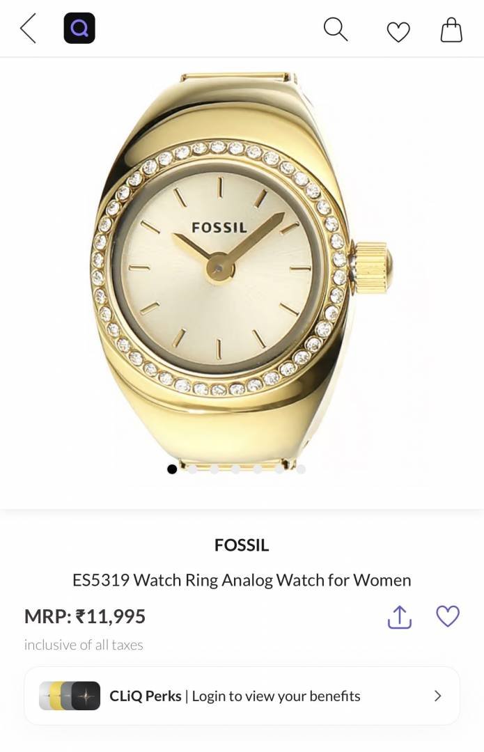 FOSSIIL DIAMOND UNISEX RING WATCH R-25 Main image