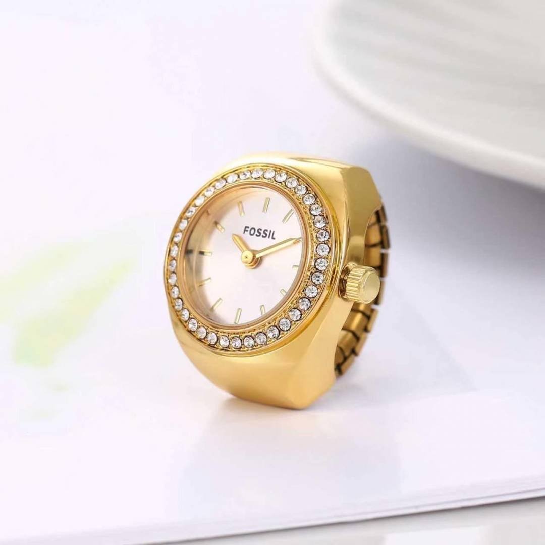 FOSSIIL DIAMOND UNISEX RING WATCH R-28 Main image