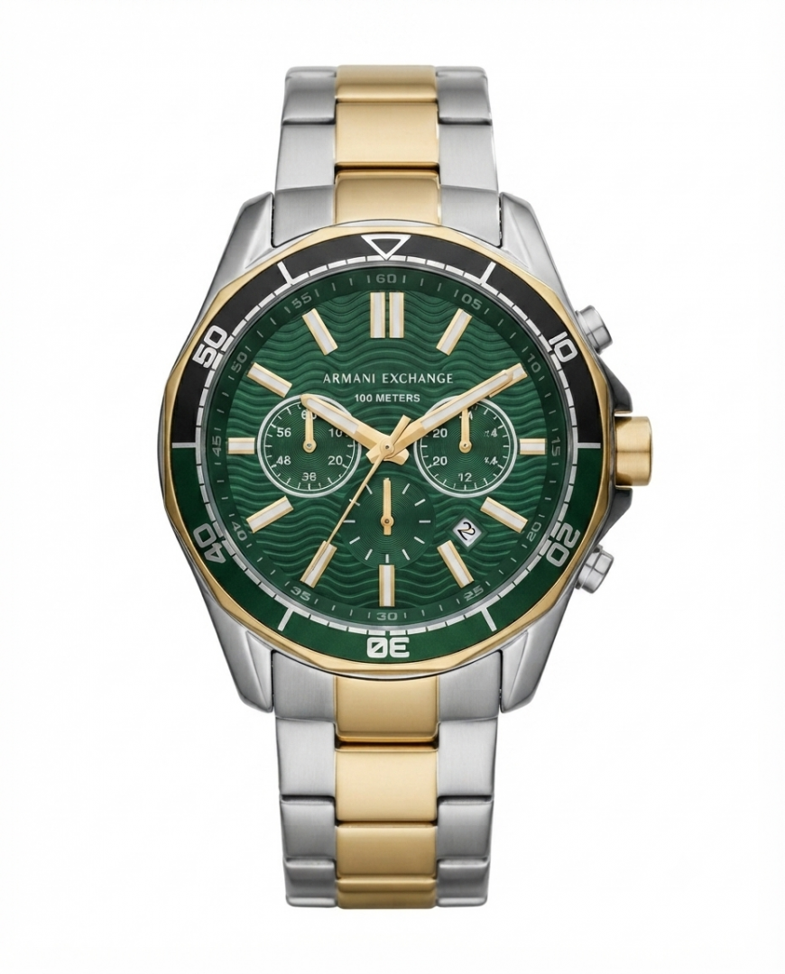 Armaani Exchange 100 Meters Two Tone Green Dial Main image