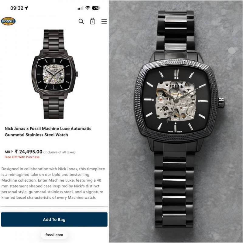 Fossii_l x Nick Jonas Machine Luxe Automatic full black Main image