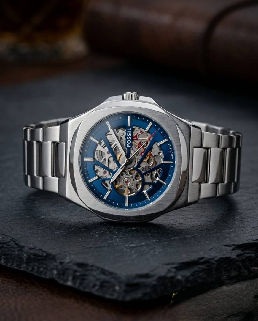 Fossi_il Automatic Skeleton silver blue Main image