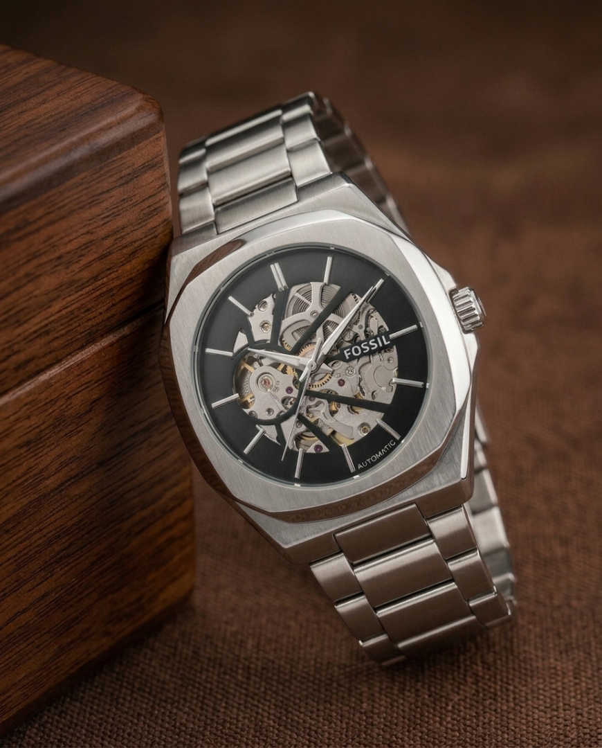 Fossi_il Automatic Skeleton silver Black Main image