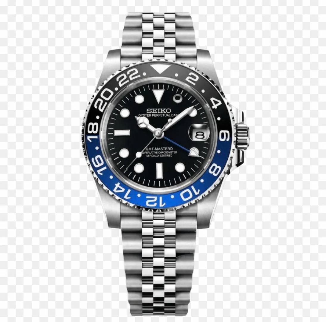 SEIKO GMT MASTER 2 SWISS MOVEMENT LIKE AUTO BUTTERFLY LOCK 1014