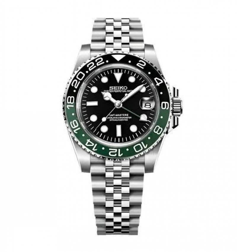 SEIKO GMT MASTER 2 SWISS MOVEMENT LIKE AUTO BUTTERFLY LOCK 1018
