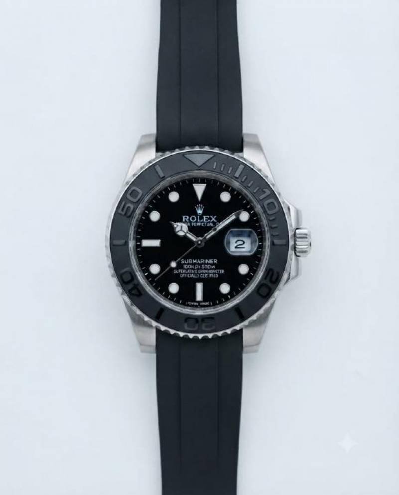 Rolee_x Yacht-Master silver black dail
