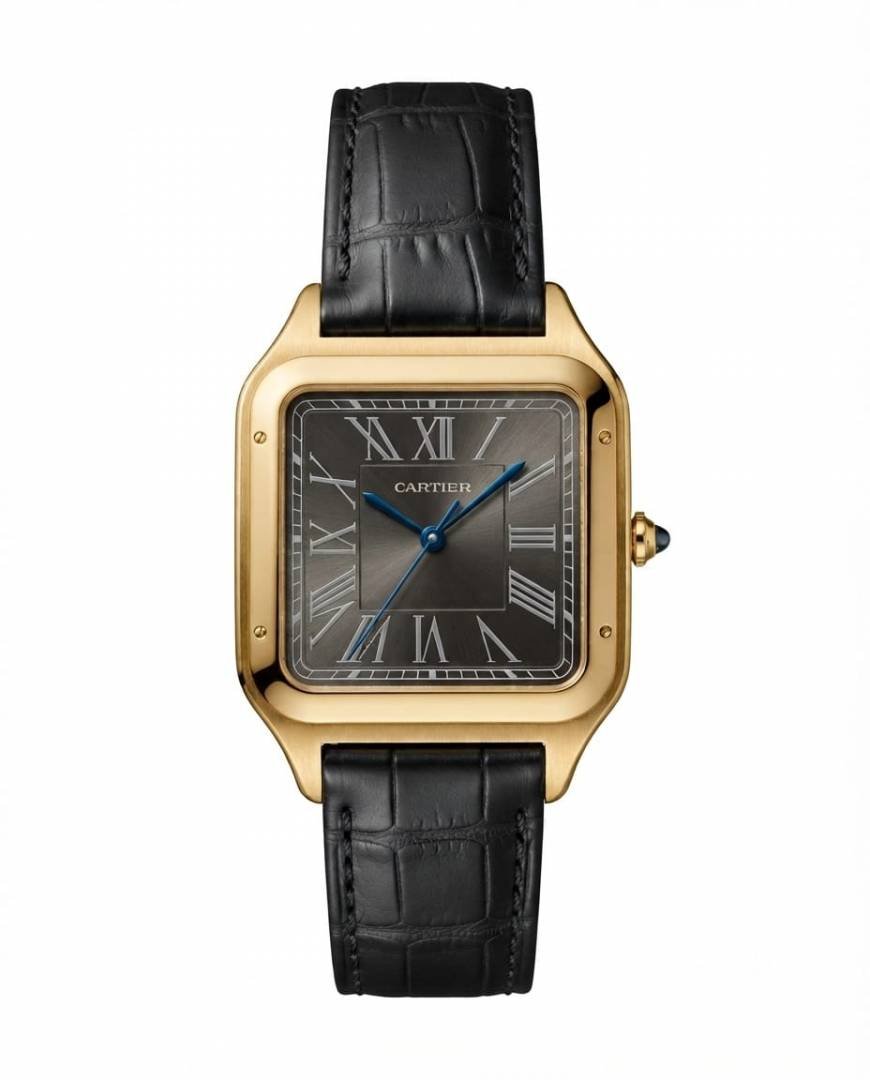 Cartiee_r Santos Dumont Square Gold Black Dial